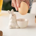thumbnail image 2 of Diconna Bunny Egg Cup Ceramic Rabbit Egg Cups Hard Boiled Egg Holder Easter Table Decor for Home Kitchen Party, 2 of 8