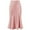 Pink, variant on Women's Sexy Thigh Side Slit High Waist Elastic Band Flared Silky Stain Midi Skirts
