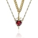 thumbnail image 1 of Heart and Sword Couples Necklace Gold Stainless Steel Pink Heart Zirconia Chain Trendy Matching Sword Through Heart Necklace Set Romantic Necklaces fo, 1 of 5