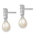 thumbnail image 2 of FB Jewels Sterling Silver RH 7-8mm White FWC Pearl CZ Post Earrings, 2 of 2