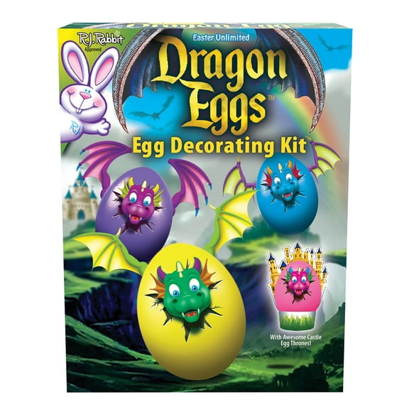 Dragon Wings, Castles, Thrones 3D Multicolored 34pc Egg Decorating Kit