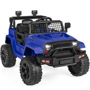 Best Choice Products 12V Kids Ride On Truck Car w/ Parent Remote Control, Spring Suspension, LED Lights - Blue