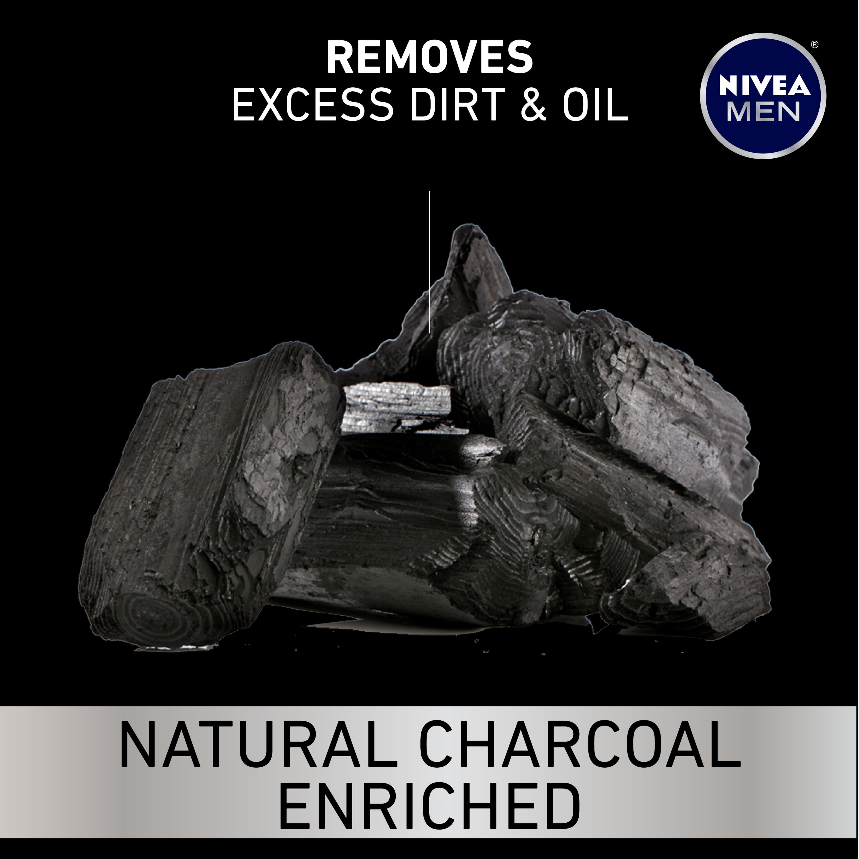 NIVEA MEN DEEP Clean Shave Gel with Natural Charcoal, 7 Oz Can