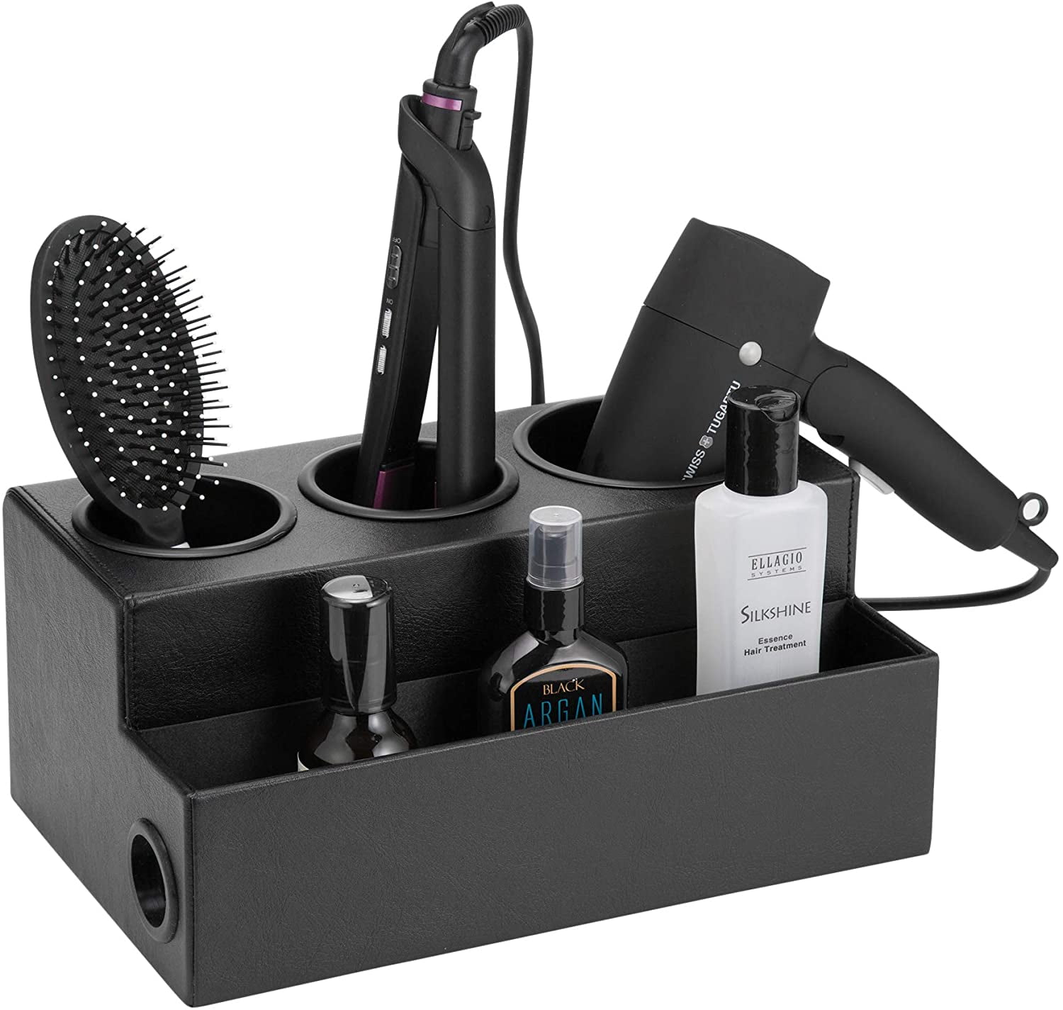 MZDXJ Design Hair Dryer Holder Hair Styling Product Care Tool Organizer  Bath Supplies Accessories Tray Stand Storage Bathroom Vanity Countertop  with 3 Holes(Black) – :MK154C - Walmart.com