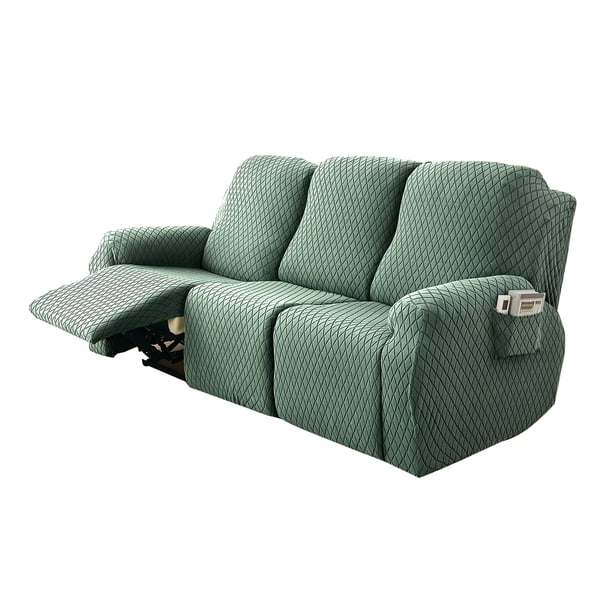 Nvzi Funda de sofá elástica de jacquard, funda de sofá reclinable de 3 plazas para sala de estar, fácil de instalar, lavable, protector de sofá para muebles (verde)