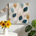 thumbnail image 2 of Canvas Wall Art, Blue Beige Leaf Framed Canvas Prints for Bathroom Kitchen, Farmhouse Summer Botanical Watercolor Gallery Wrapped Wall Decor for Home Office, Gifts, 10"x10" Ship Next Day, 2 of 9