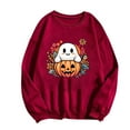 thumbnail image 4 of Womens Sweatshirts Halloween Printed Casual Long Sleeve Loose Hoodless Sweatshirts,Tops for Women Red, 4 of 4