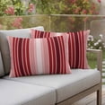 thumbnail image 2 of Outdoor Waterproof Pillow Covers Abstract Red Gradient Stripe Decorative Throw Pillow Protectors,Pillowcase Cushion Cases for Patio Sofa Garden Couch,20x12in,Pack of 2, 2 of 14