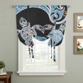 thumbnail image 2 of Polynesia Texture Balloon Curtains for Bedroom/Front Door/Bathroom, Vintage Traditional Tribe Sea Turtle Abstract Tie Up Curtains 63 Inch Length Kitchen Curtains Shades for Windows 46"x63", 2 of 8