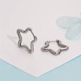 thumbnail image 1 of 1 Pair Trendy Stainless Steel Pentagram Star Earrings For Men, 1 of 5