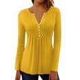 thumbnail image 2 of Long Sleeve Shirts for Women Fall Fashion Dressy Casual Blouses Trendy Pleated Tunic Tops, 2 of 6