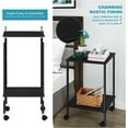 thumbnail image 6 of 2-Tier Rolling Side End Table, Black Set of 2, 6 of 7