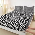 thumbnail image 3 of Homewish Teenagers Zebra Print Twin Sheet Sets 3pcs,Retro Vintage Aesthetic Twin Fitted Sheet Microfiber,Abstract Geometric Stripes Breathable Flat Sheet,Luxury Bedroom Decor, 3 of 7