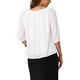thumbnail image 3 of Camisas de trabajo estilo CHIC Inspire para mujeres, blusas casuales elegantes de media manga con cuello redondo, color blanco, 3 of 6