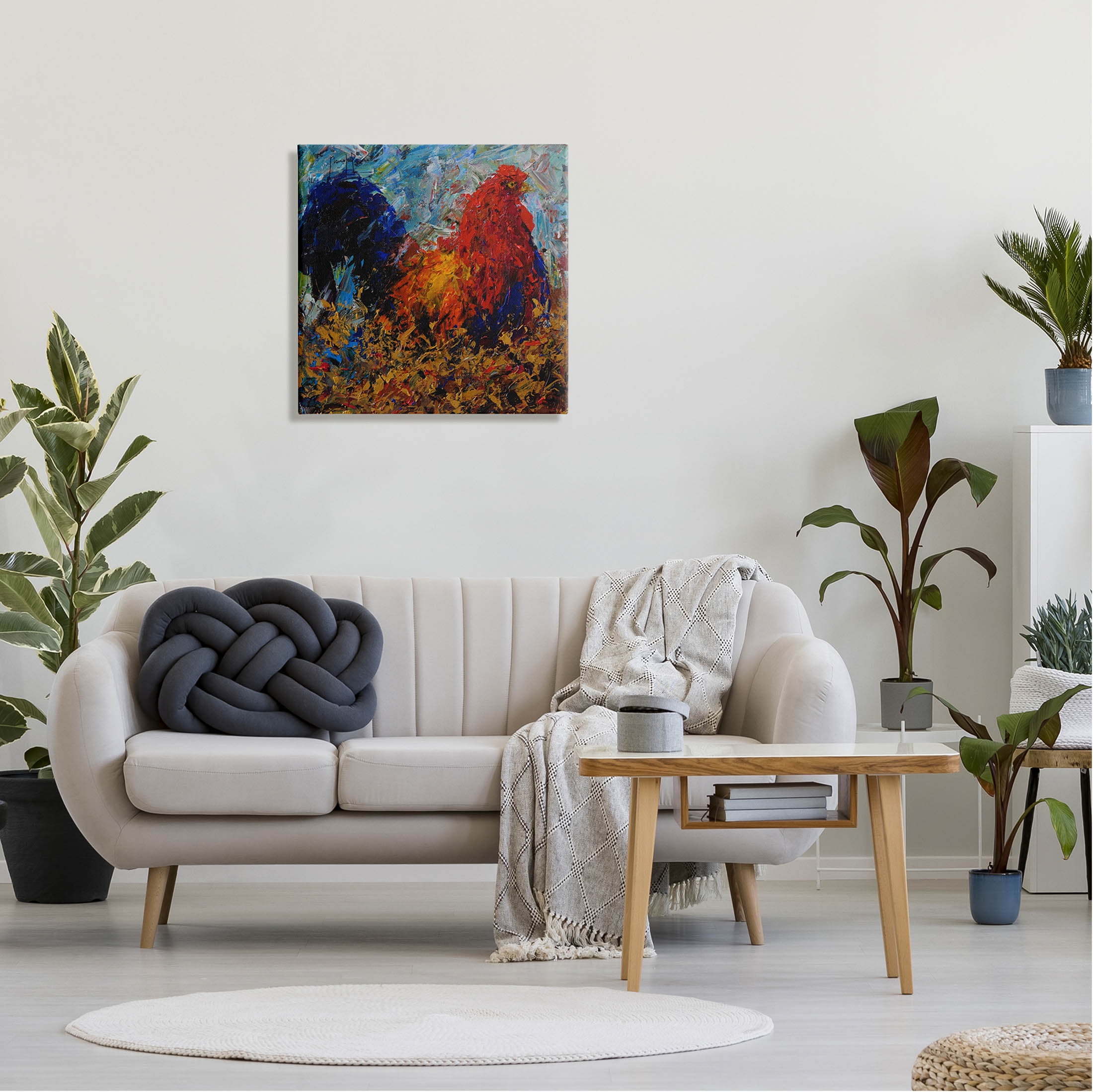 Stupell Industries Impressionist Rooster Modern Portrait Painting Gallery Wrapped Canvas Print Wall Art, Design by Joseph Marshal Foster