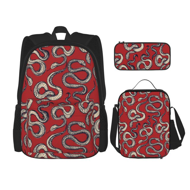 Balery Snake Mochila Escolar 3 en 1 para Niños - Mochila Resistente con Lonchera Térmica y Estuche - Mochila Escolar para Niños y Niñas