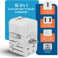 thumbnail image 2 of Ceptics 5 in 1 International Travel Adapter with PD 45W Retractable USB-C Cable 65cm, 2X USB-A 2.4A, 1x USB-C 3A, Travel Adapter Worldwide for Laptop, Phones and Cameras for US, EU, UK, UP-45WC-WH, 2 of 9