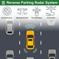 thumbnail image 2 of Sistema de radar de reversa universal para automóvil, sensores de estacionamiento traseros, advertencia sonora de detección de distancia, 4 sensores de estacionamiento negros, 2 of 7