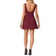 thumbnail image 4 of INSPIRE CHIC Women's Tank Dress Summer Boat Neck Sleeveless Backless Boat Neck A-line Mini Dresses S Dark Red, 4 of 6