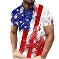 thumbnail image 1 of Jgppe Golf Shirts for Men Plus Size Lightweight Print Short Sleeve Collared Button up Summer Independence Day Tops, 1 of 7