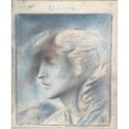 thumbnail image 2 of Simeon Solomon 15x17 Black Ornate Wood Framed Double Matted Museum Art Print Titled - Dawn (Head of Hypnos) (1901), 2 of 5