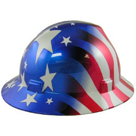 MSA Full Brim American Stars and Stripes Hard hats w/ Ratchet