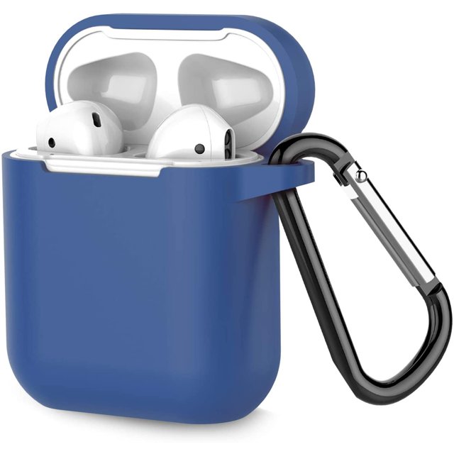 Coffea Protective Silicone Case with Keychain for AirPods 1 & 2 (Front LED Not Visible) (RoyalBlue)