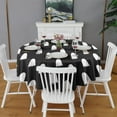 thumbnail image 2 of Happy Halloween Table Cover Waterproof Spillproof Tablecolths Evil Pumpkin Ghost Table Cloths for Party Picnic Dinner Decor (70x70 inches), 2 of 6