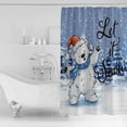 thumbnail image 4 of Small Stall Shower Curtain 48x72 Inch Narrow Half Size Blue Bear Christmas Bath Curtains Bathroom Decor Snowflake Winter Xmas Tree Waterproof Fabric Shower Curtain Set with Hooks 48 Inch, 4 of 6