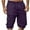 Purple, variant on WREESH Men's Cargo Shorts Casual Fashion Solid Shorts with Multi-Pocket Button Zipper Elastic Waist Shoort Shorts Outdoor Workout Shorts Blue