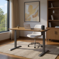 thumbnail image 4 of Homy Casa 47.24" Electric Adjustable Height Workstation Desk, with Walnut Top for Home Office, 4 of 8