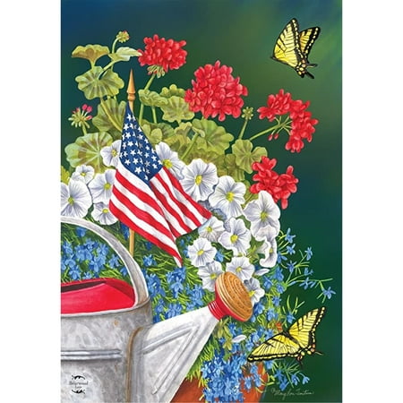 ForYou American Garden Summer Garden Flag  Patriotic  Floral  12.5  x 18 This All-American garden flag is perfect to add to your summer garden! Key Product Features Authentic briarwood lane craftsmanship. Bright crisp original artwork from briarwood lane. 100% All-weather polyester for exceptional fade resistance - 12.5  x 18 . Single sided text; vibrant double-sided image. Sewn in sleeve fits all standard garden flag stands (stand not included). This American Garden  garden flag original artwork is printed on material designed for outdoor display that is both durable and beautiful. With designs for every holiday  these and season  Briarwood Lane is sure to offer the perfect decorative accent for your home. Authentic Briarwood Lane Craftsmanship Bright Crisp Original Artwork from the Briarwood Lane 2021 Collection 100% All-Weather Polyester for Exceptional Fade Resistance - 12.5  x 18  Vibrant Double Sided Image Sewn in Sleeve Fits all Standard Garden Flag Stands (stand not included)