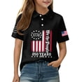 thumbnail image 4 of CCRFTGI Polo Shirts for Kids Girls Size 10-12 Patriotic Shirt We The People Polo Shirts School Uniform Athletic Sport Print Lapel Button Collared Polo Summer Tops Black 12-13 Years, 4 of 7