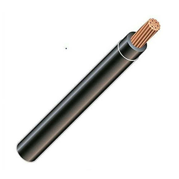 Fil de Construction en Cuivre Noir THHN 19 Brins 4 AWG (Coupure 30 Pieds)