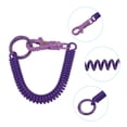 thumbnail image 4 of Uxcell Retractable Coil Springs Keychain with Plastic Lobster Clasp Keyring for Keys Wallet, Dark Purple 4 Pack, 4 of 6