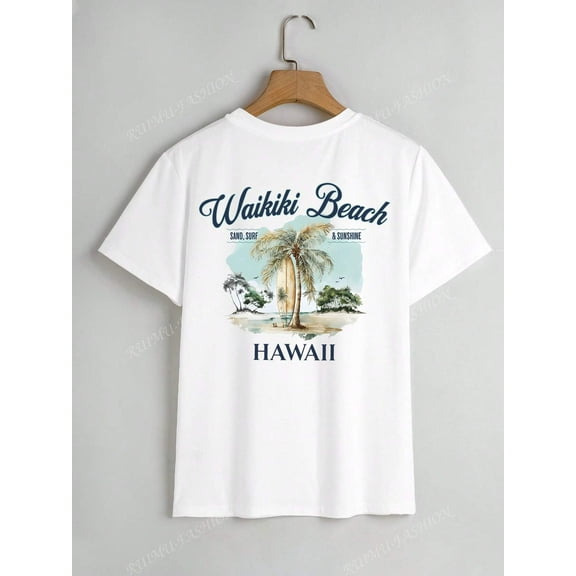 Hawaiian Island Inspired Waikiki Beach T Shirt