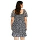 thumbnail image 3 of Vestido smock Roman Fashion Tallas Extras 1551 Negro Floreado Talla 40, 3 of 6
