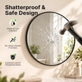 thumbnail image 5 of JIOABL 28 Inch Round Mirror, Metal Frame Wall Mirror for Entryway, Bathroom, Vanity, Living Room, Modern Circular Mirro, Black, 5 of 7