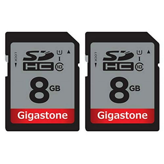 Gigastone 8GB SD Card UHS-I U1 Class 10 SDHC Memory Card Full HD Video Canon Nikon Sony Pentax Kodak Olympus Panasonic Digital Camera, 2 Pack (2x8GB) - GS-SDHC80U1-08GBX2-B