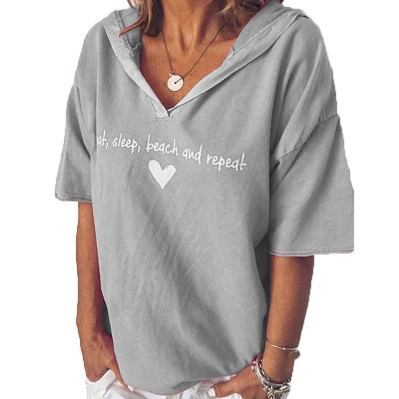 FNAC - Women Summer V Neck Short Sleeve 