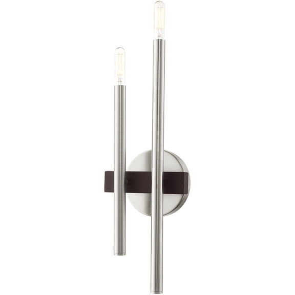 6.5 inch 2 Light Brushed Nickel Wall Sconce with Steel base material