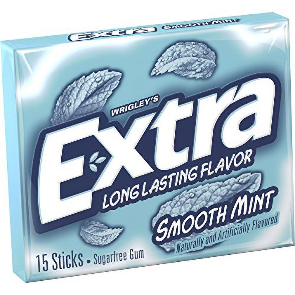 EXTRA Gum Smooth Mint Chewing Gum, 15 Pieces (Pack of 10)