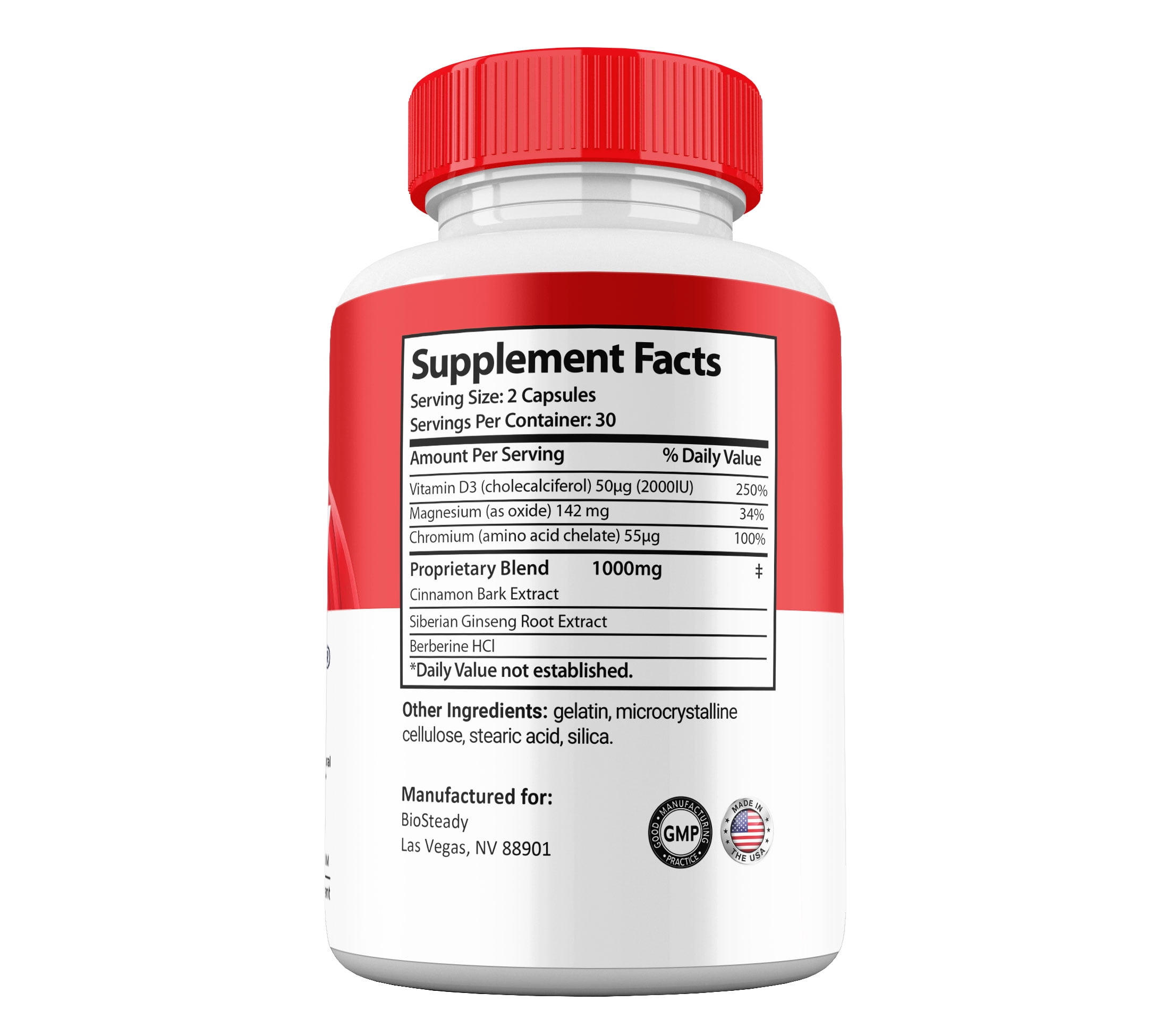 (1 Pack) BioSteady Supplement Capsules, All Natural Glycogen Supplement, BioSteady Pills Maximum Strength