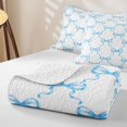 thumbnail image 4 of Manfei Blue Watercolor Bow Twin Quilt Set for Girls, Cartoon Bowknot Style Twin Coverlet Set, 4 of 7