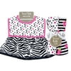 Trend Lab Dress Up Bib And Burp Cloth Set - Zahara Zebra