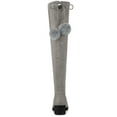 thumbnail image 2 of BLISSFUL STEP Women's Block Heel Thigh High Boots Lace up Over Knee High Boots Grey 8.5, 2 of 7