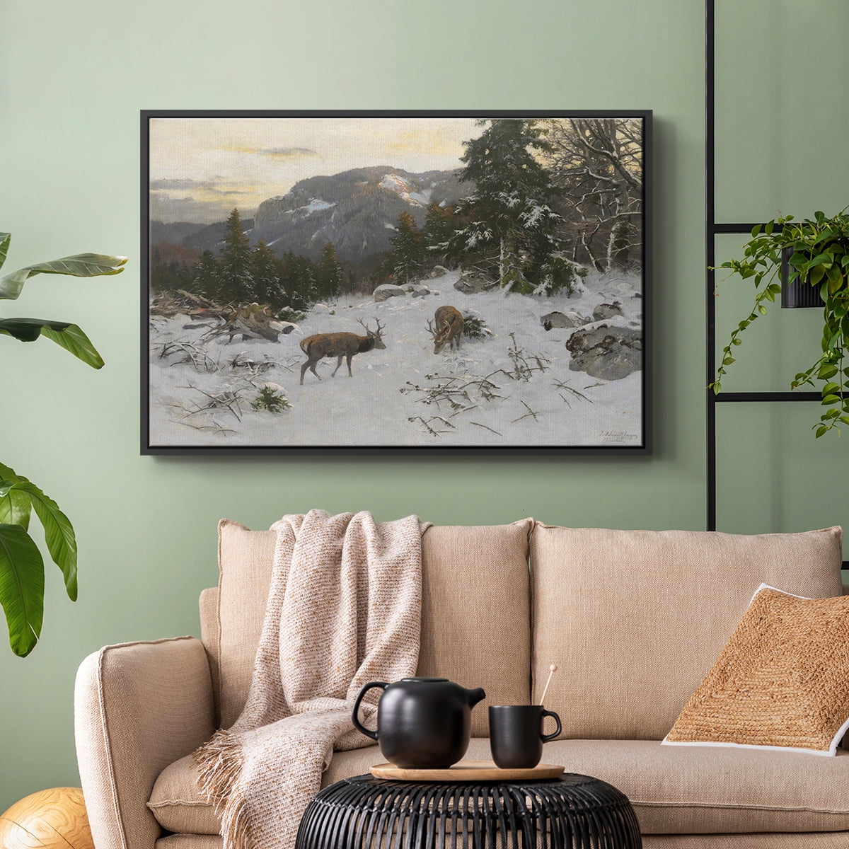 Vintage Landscape-CLXII By Wexford Home Framed in Black Wood Gallery Wrapped Canvas 17 in. x 25 in.