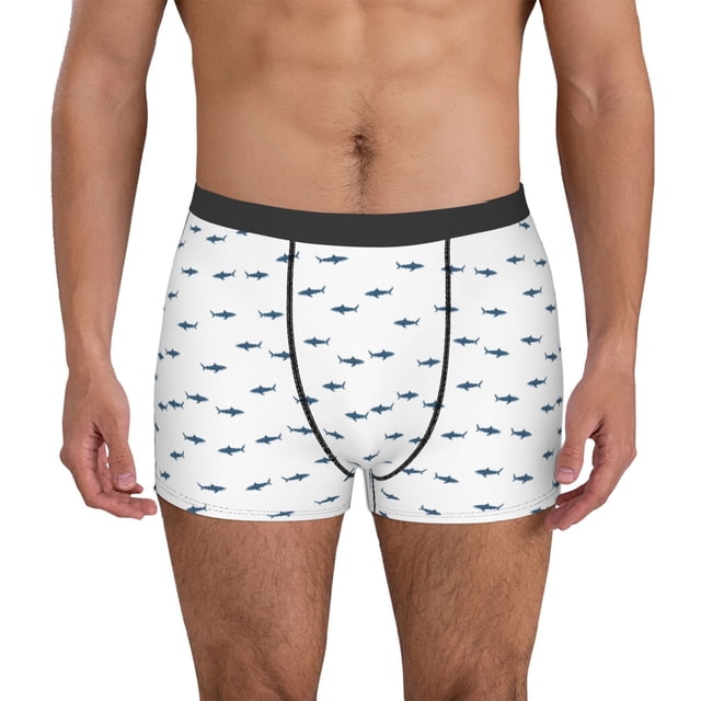 Balery Cute Shark Calzoncillos bóxer para hombre, ropa interior de algodón suave y transpirable con cinturilla de nailon-Medium