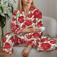 thumbnail image 6 of Uemuo Rose Flowers Pattern Womens Pajama Sets,PJ Set for Women,Pajamas for Women Logo,Long Sleeve Pajama Set for Women,Soft Long Sleeve Top With Pants-XX-Large, 6 of 9