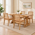thumbnail image 2 of PORKISS Rattan Dining Chairs Set of 4, Farmhouse Tan Kitchen Chairs with Cane Back, Upholstered Dining Room Chairs with Solid Wood Frame, Side Chairs for Kitchen, Dining Room, 2 of 10